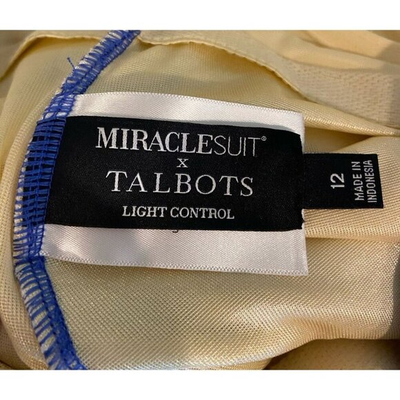 Miraclesuit Talbots Tankini Top Bathing Suit Swim Blue Purple Underwire Size 12 - Picture 3 of 4